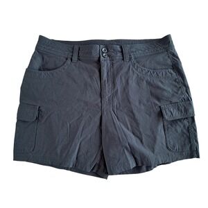 Eddie Bauer Summer Trail Shorts Black Nylon Stretch Cargo Hiking Size 12